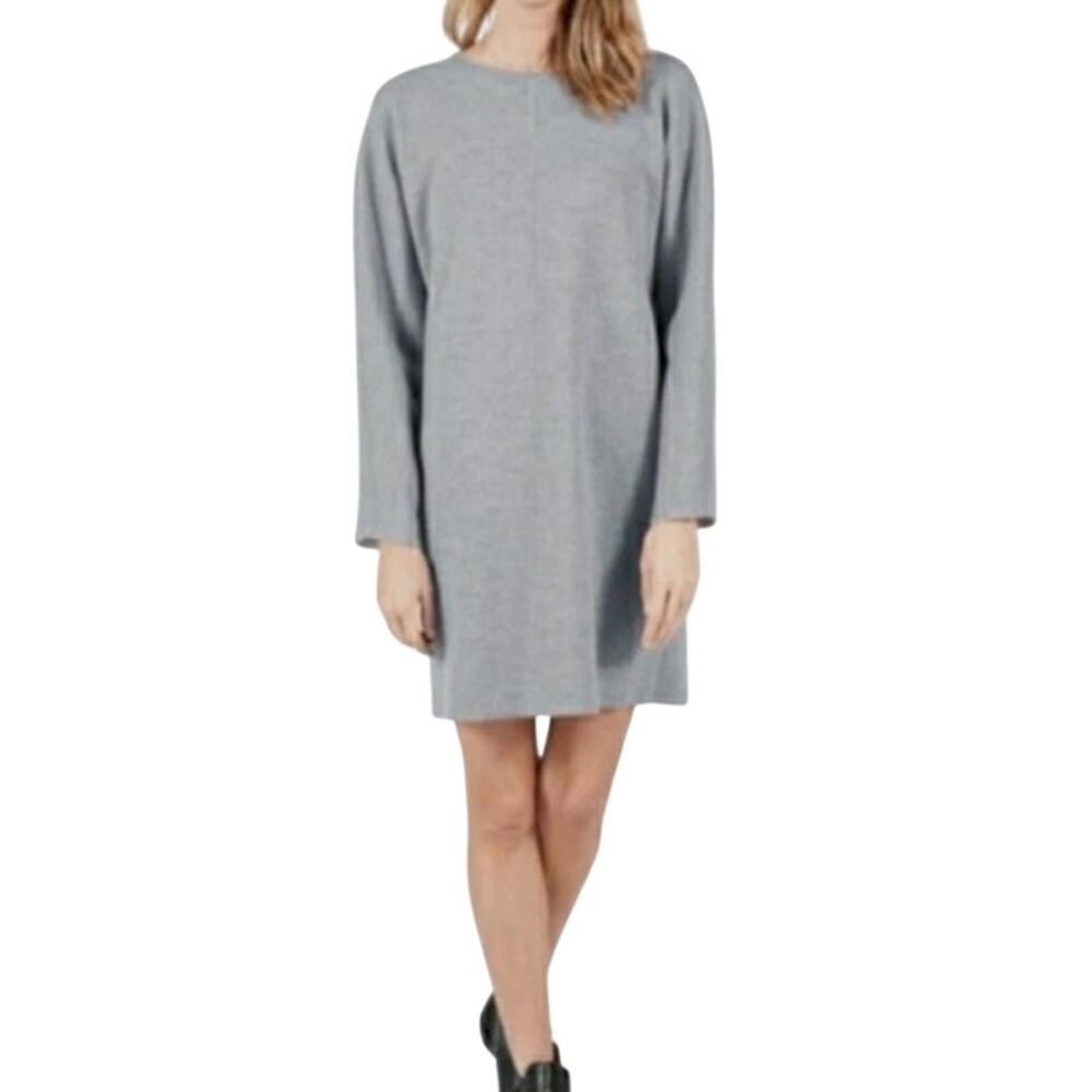 Everlane Womens Gray 100% Cashmere Crewneck Long Sleeve Tunic Sweater Size S